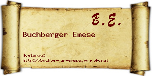Buchberger Emese névjegykártya